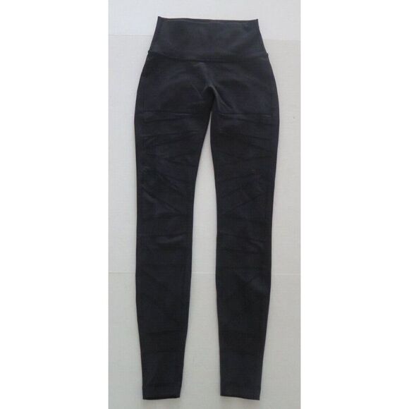 Lululemon Women's Sz 4 Black Tech Mesh Tight Leggings - Picture 4 of 7